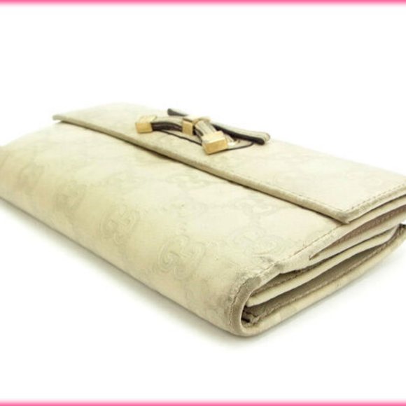 Authentic Gucci Wallet Purse Long Wallet Guccissima Beige Woman - Picture 2 of 5